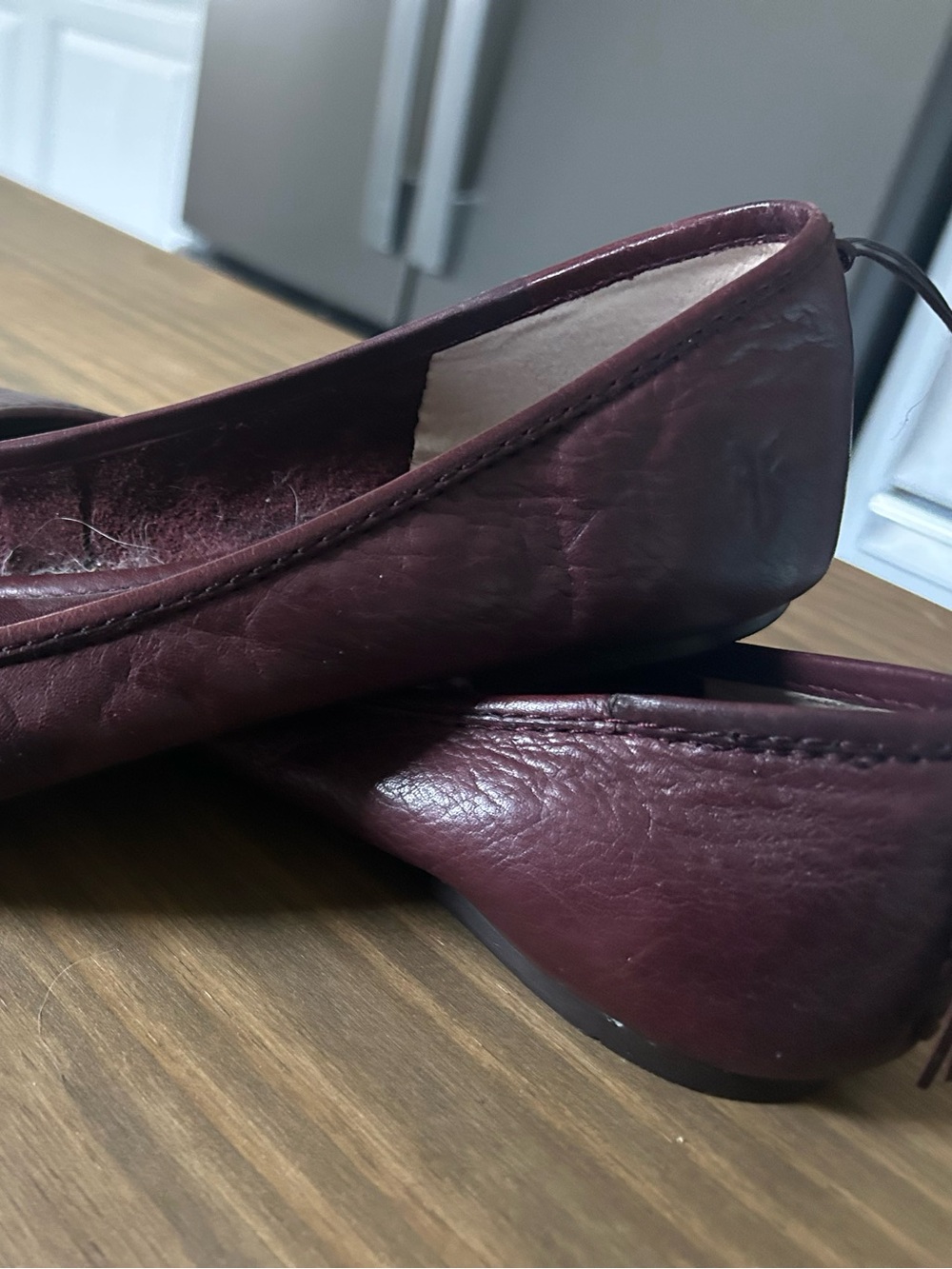 Frye Women's Burgundy Leather Ballet Flats